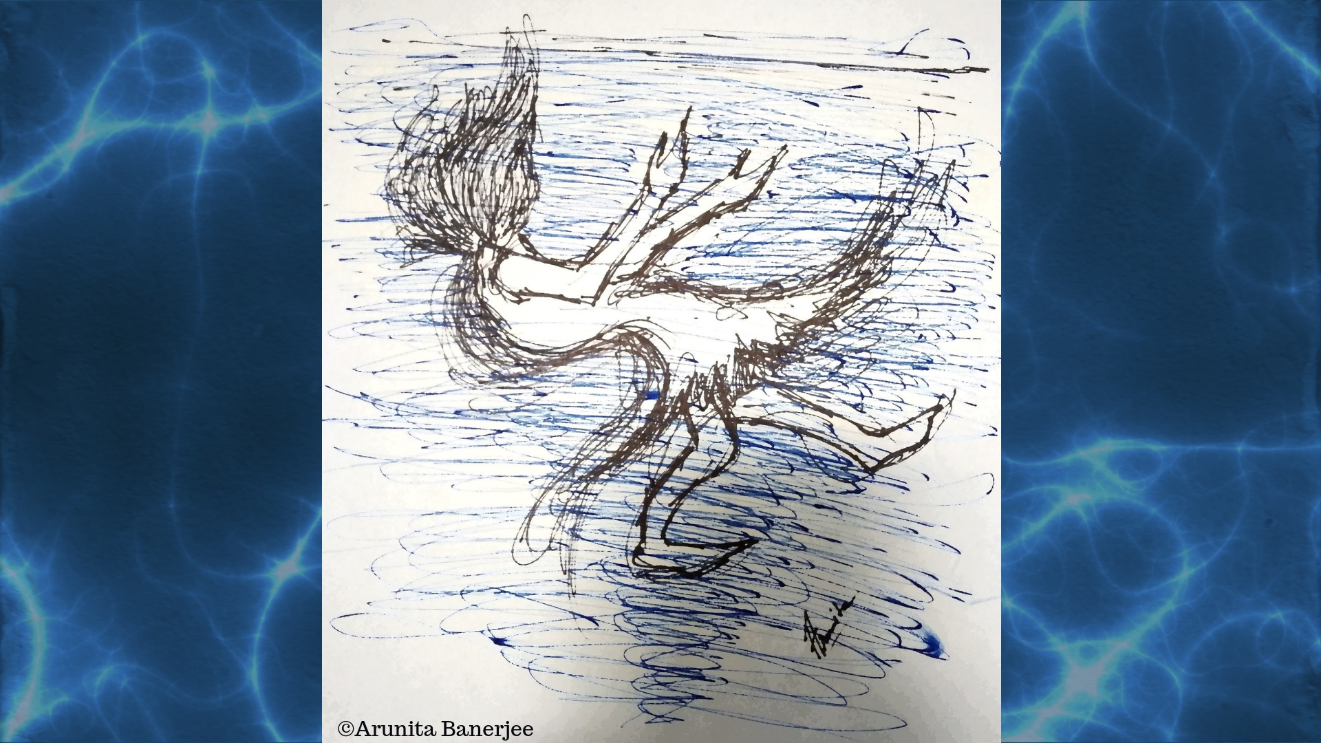 someone drowning drawing