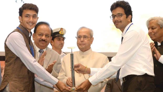 The Bellatrix Aeroscape team presented the award by President of India, Shri Pranab Mukherjee. 