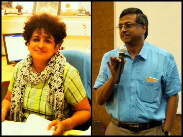 Prof. Dipshikha Chakravortty, MCB, IISc (left) and Prof. Jagadeesh Gopalan, AE, IISc