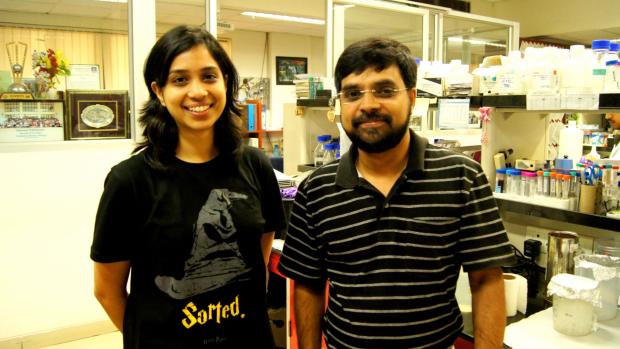 Prof. Sathees C. Raghavan (right) along with Ms. Supriya V. Vartak, Dept. of Biochemistry, IISc