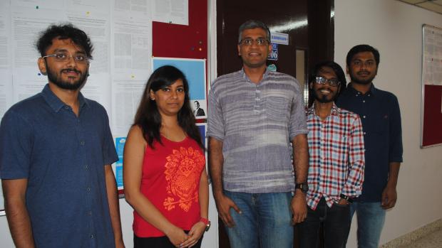 From left to right : Pushkara Ravindra, Prateeksha Varshney, Dr. Yogesh Simmhan,  Aakash Khochare & Siva Prakash Reddy