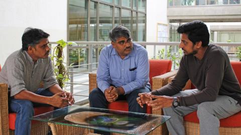 From left to right: Praveen Vemula, Dasaradhi Palakodeti and Sasidharan Vidyanand