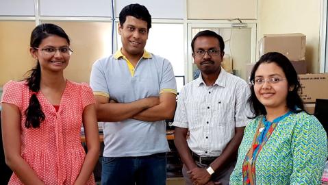 The researchers (from left): Ms. Aditi Jain, Prof. Kaushik Chatterjee, Dr. Ravi Sundaresan and Dr. Lopamudra Das Ghosh