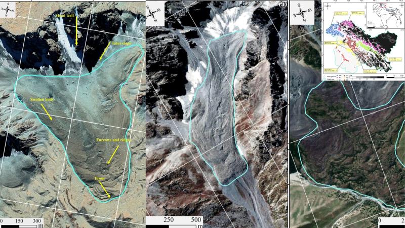 Rock Glaciers In The Western Himalayas, With A Inset Of The Study Area