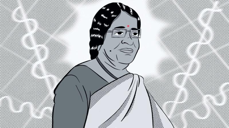 Prof Rohini Godbole. Illustration: Ayesha Punjabi, The Life of Science