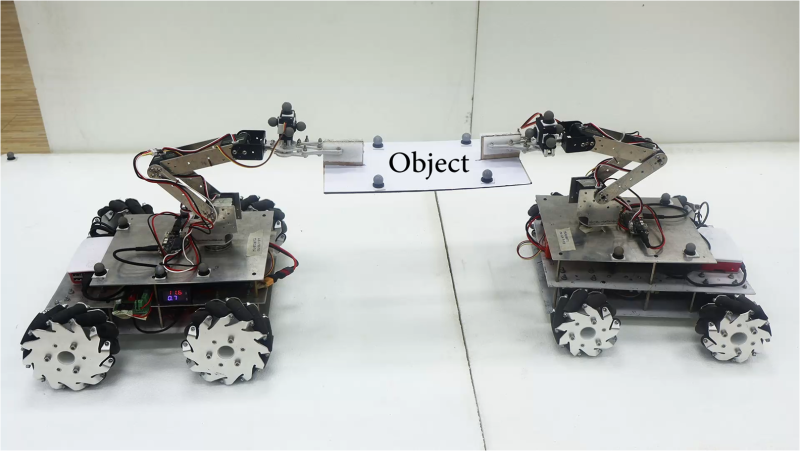 Two different types of robots/ manipulators cooperating to perform a task Credit: Keshab Patra