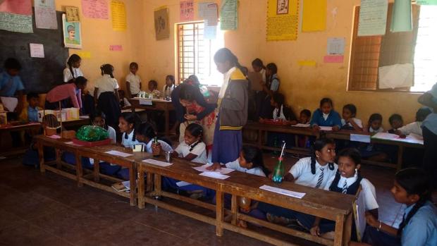 Students in Gubbi Taluk participating in Science Week organised by ILP along with Education Department, Govt of Karnataka.