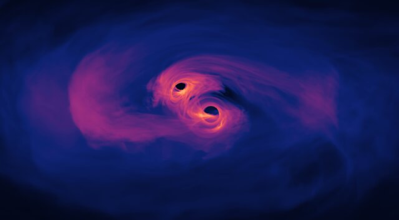 Simulated electromagnetic (EM) emission from accreting binary massive black hole during the late inspiral phase. 