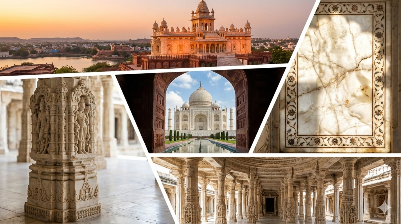 Heritage structures in India, made of Makrana marble.