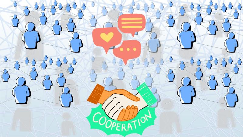 Representative image of cooperation among networks