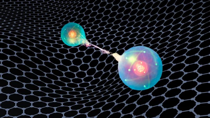 Graphical representation of an electron within a graphene sheet