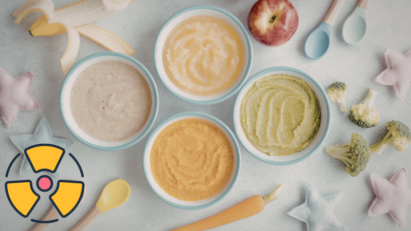 Baby food protected from gamma rays