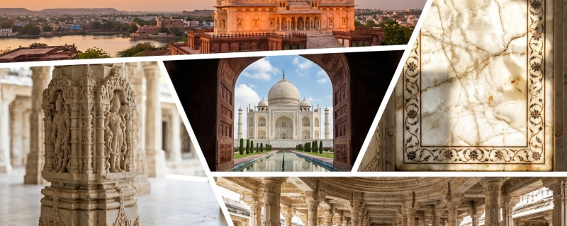 Heritage structures in India, made of Makrana marble.