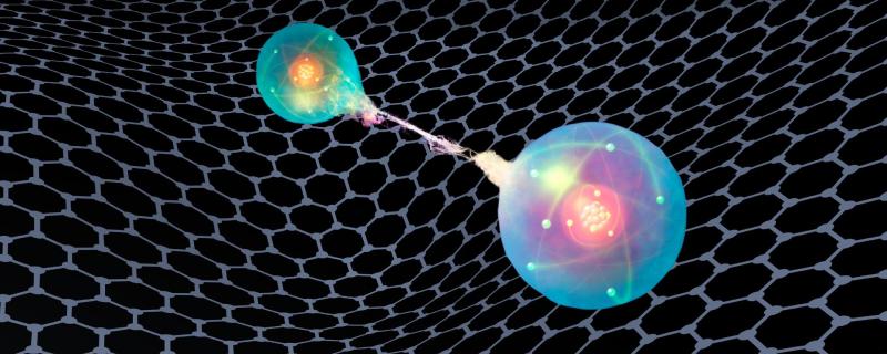 Graphical representation of an electron within a graphene sheet