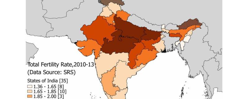 Image: Map of India via Samir KC et al. (2018) PNAS