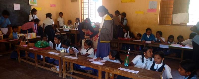 Students in Gubbi Taluk participating in Science Week organised by ILP along with Education Department, Govt of Karnataka.