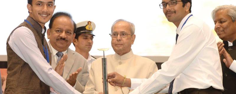 The Bellatrix Aeroscape team presented the award by President of India, Shri Pranab Mukherjee. 
