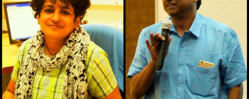 Prof. Dipshikha Chakravortty, MCB, IISc (left) and Prof. Jagadeesh Gopalan, AE, IISc