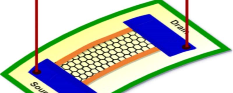 प्रतिनिधि चित्र : एक फ्लेक्सिबल अधःस्तर पर दो विद्युत संपर्कों के मध्य स्थित झीन  श्रेय: अध्ययन के लेखक